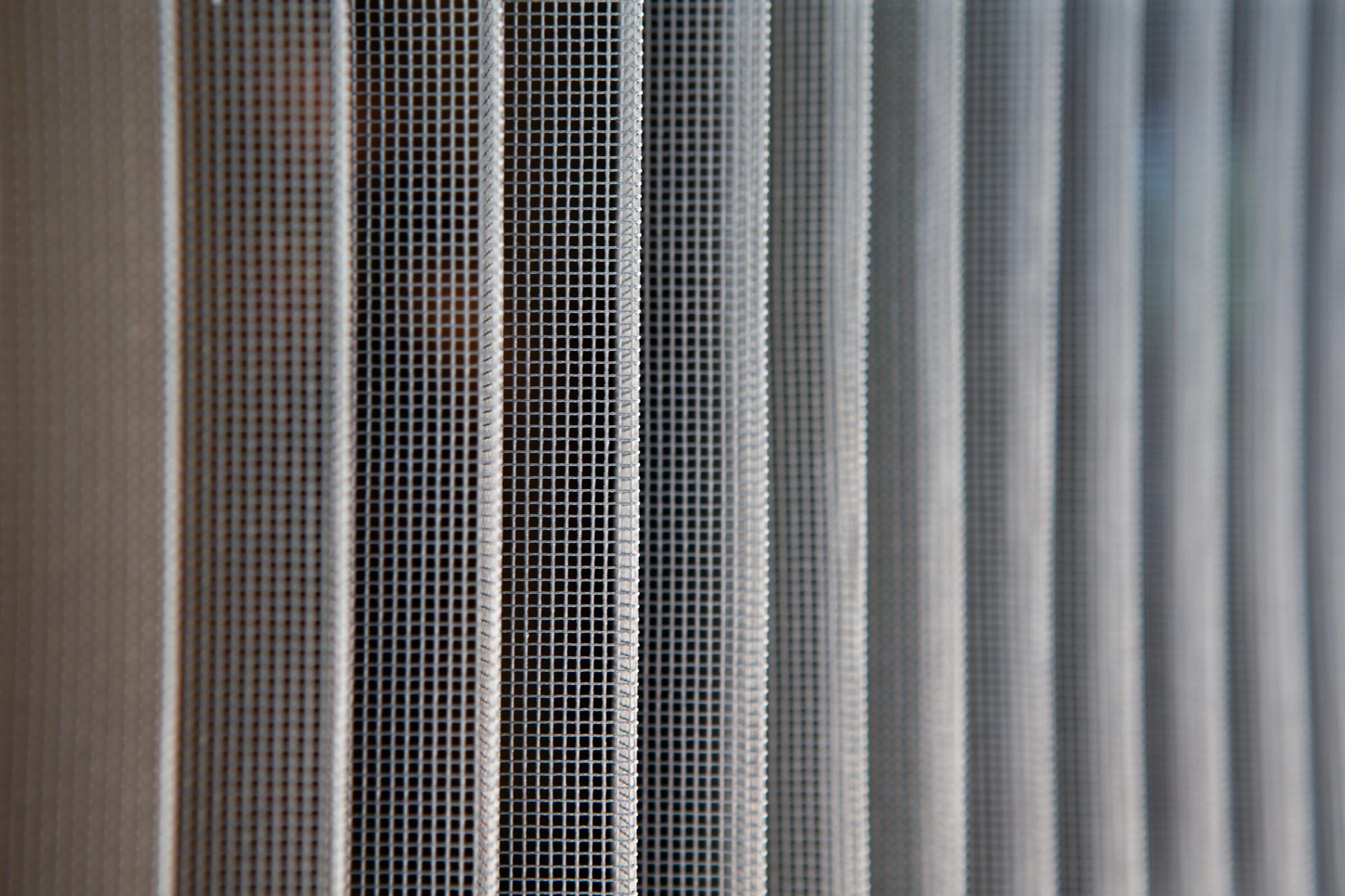 Close-up of the pleated insect screen mesh