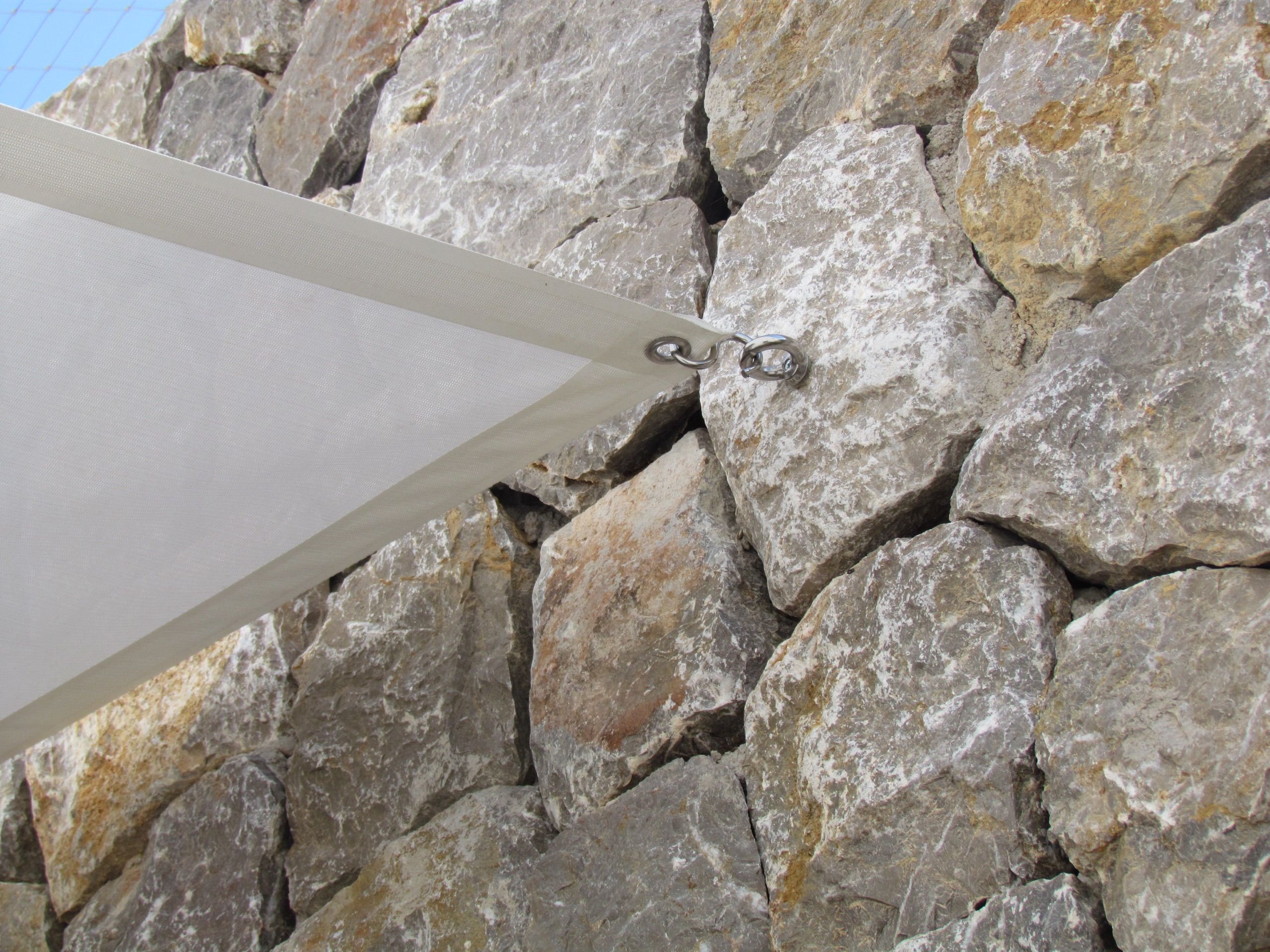 Outdoor shower with shade sail installed in Puerto de Andratx, Mallorca