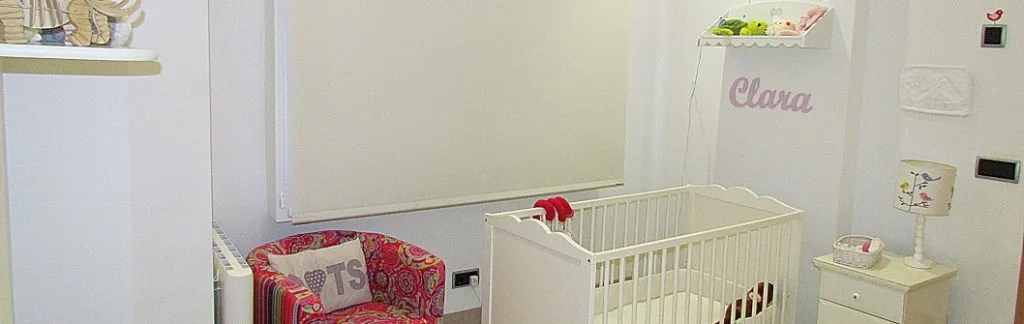 Curtains and blinds fitted in a children’s bedroom