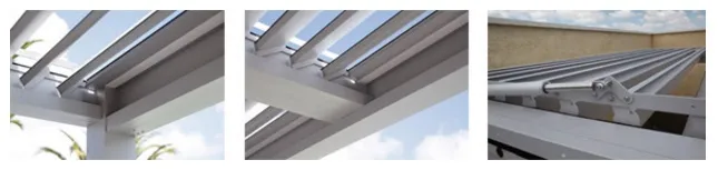 Bioclimatic pergola with slats