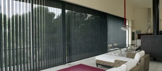 Large window with Venetian blind