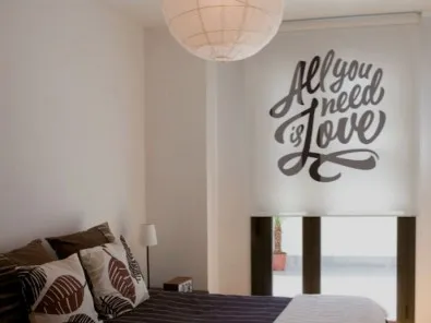 Printed roller blind for a bedroom